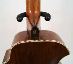 Kay Kraft Stomberg-Voisinet Venetian Model B 1930's w-vintage brown-chipboard case neck heel.jpg